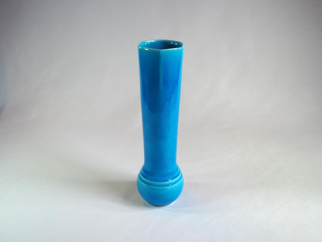 17代永樂善五郎造（而全）『浅黄交趾花入』 (共箱)　千家十職