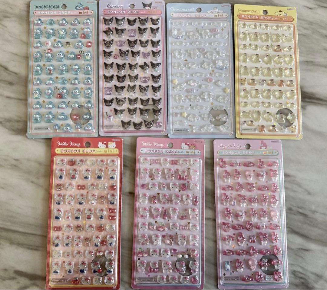 【新品】正規品　ボンボンドロップシール　ミニ　サンリオ　7種