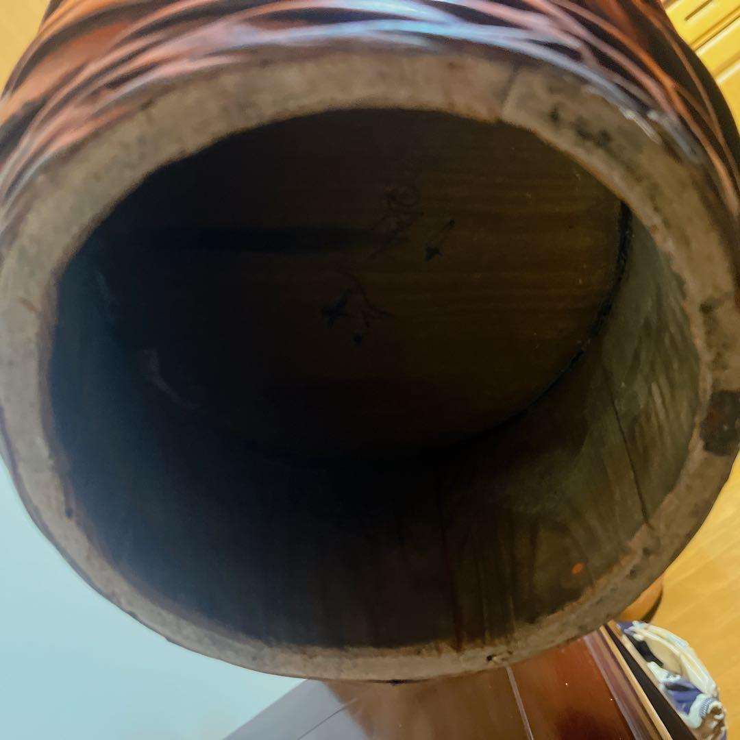 【アンティーク】角樽 縁起物 朱塗り 天然木 古道具 正月飾り 伝統工芸