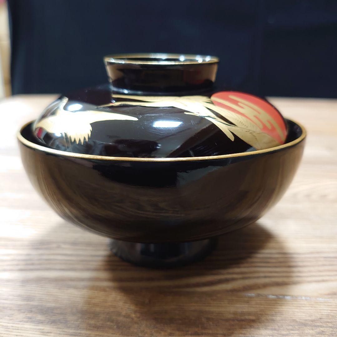 昔の吸物碗10客セット 「いA4 レトロ 蒔絵 漆器 明治 大正 昭和 江戸」