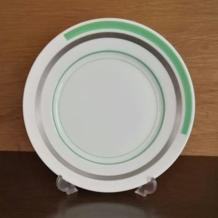 逸品　 シェリー　ケーキ皿　飾り皿　アールデコ　銀彩幾何学模様 1925年製