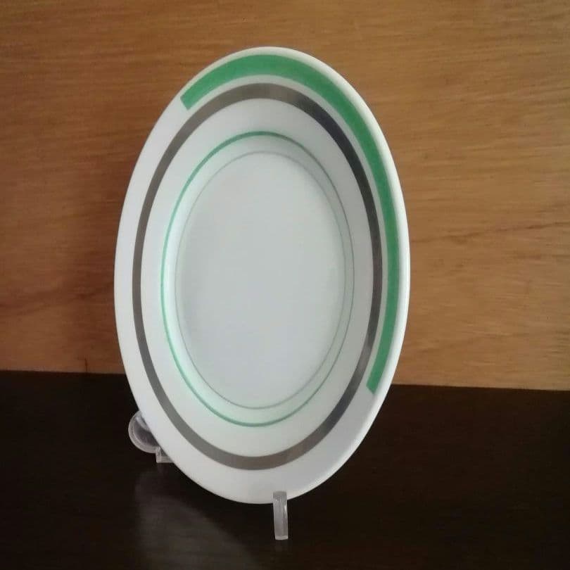 逸品　 シェリー　ケーキ皿　飾り皿　アールデコ　銀彩幾何学模様 1925年製