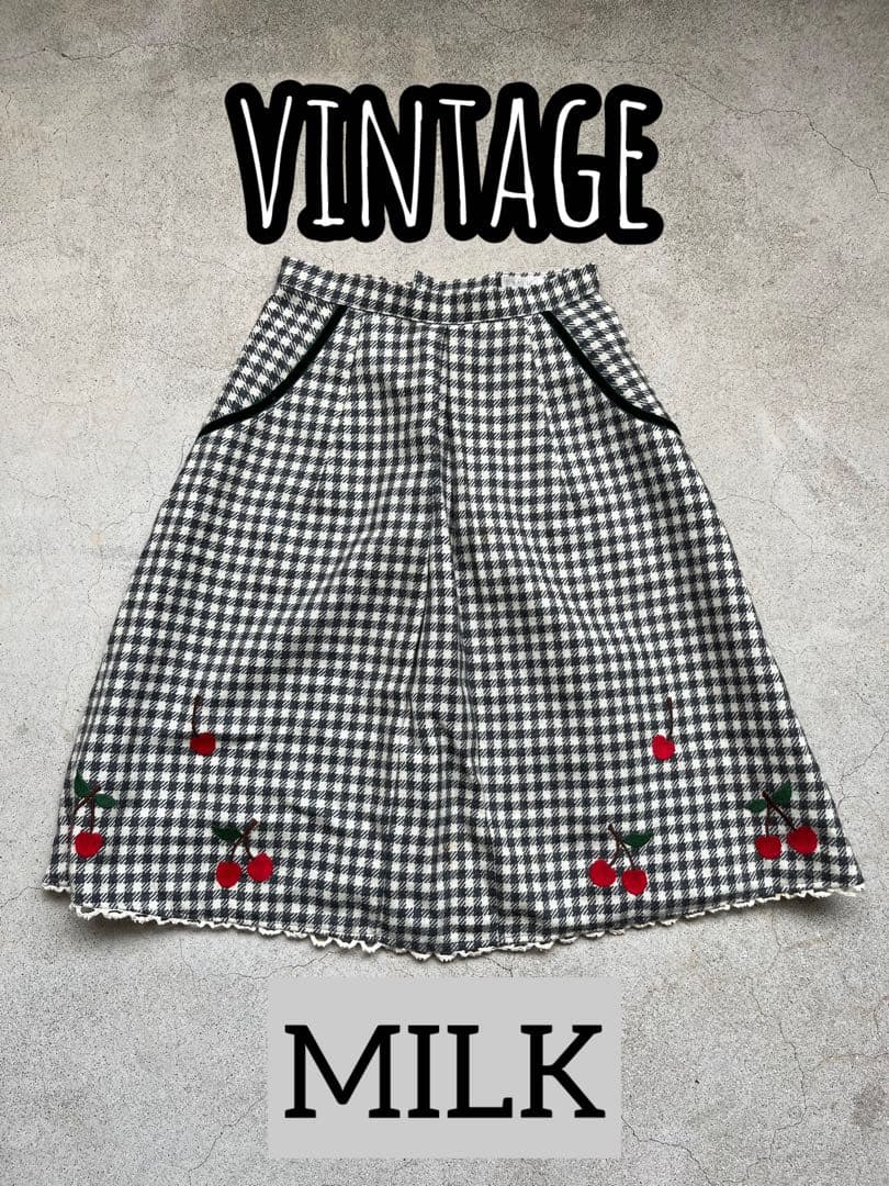 【美品】MILK ビンテージ　スカート　千鳥格子