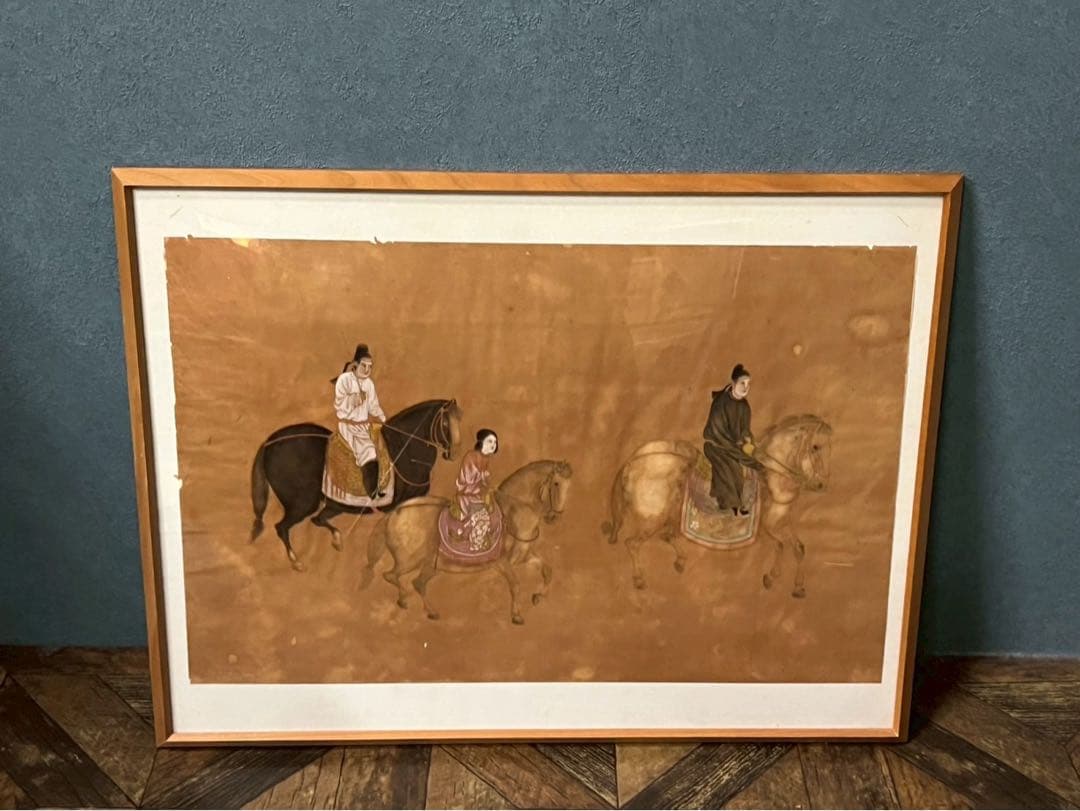 希少 中国 版画 絵画 骨董 アート 虢国夫人遊春図