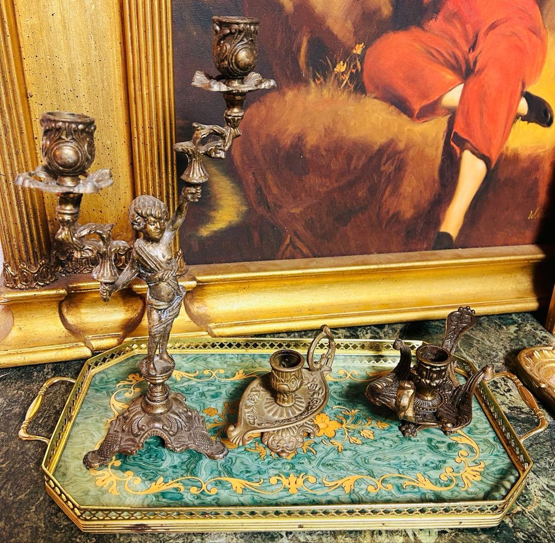 イタリア製　ビンテージ、アンティーク　ランプや小物セット