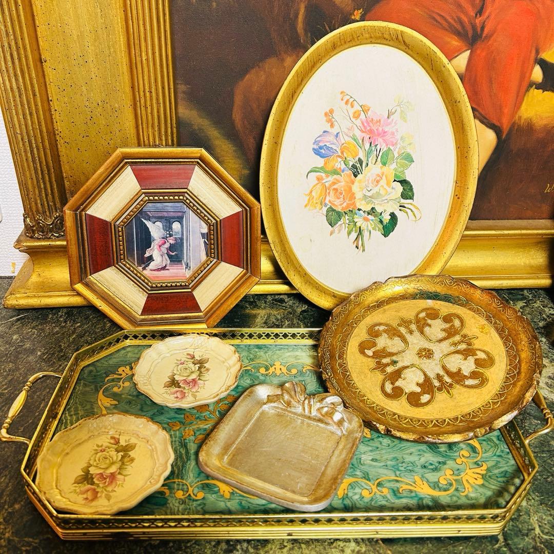 イタリア製　ビンテージ、アンティーク　ランプや小物セット