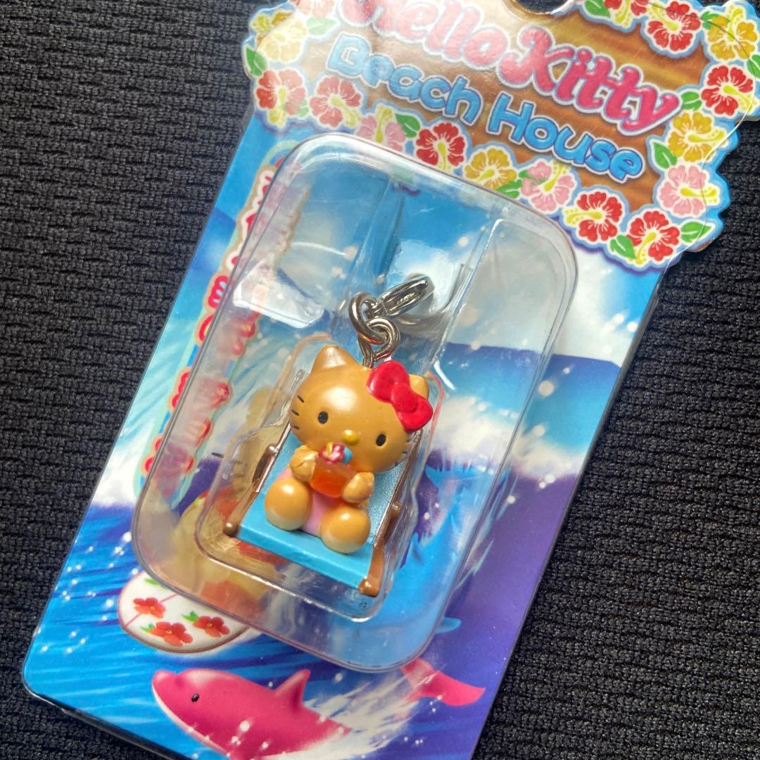 激レアご当地日焼けキティ ビーチハウスファスナーマスコット根付夏休み海バージョン