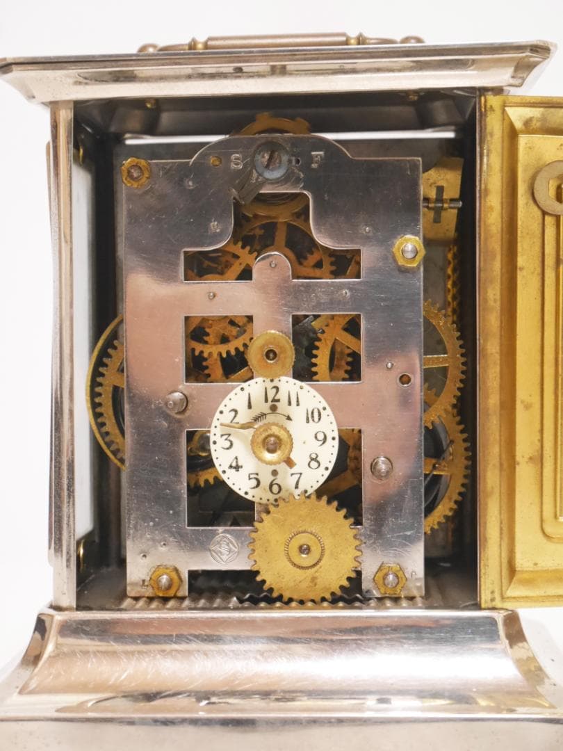 アンティーク★精工舎　オルゴール付　ゼンマイ式　置時計　木ケース付◆中古