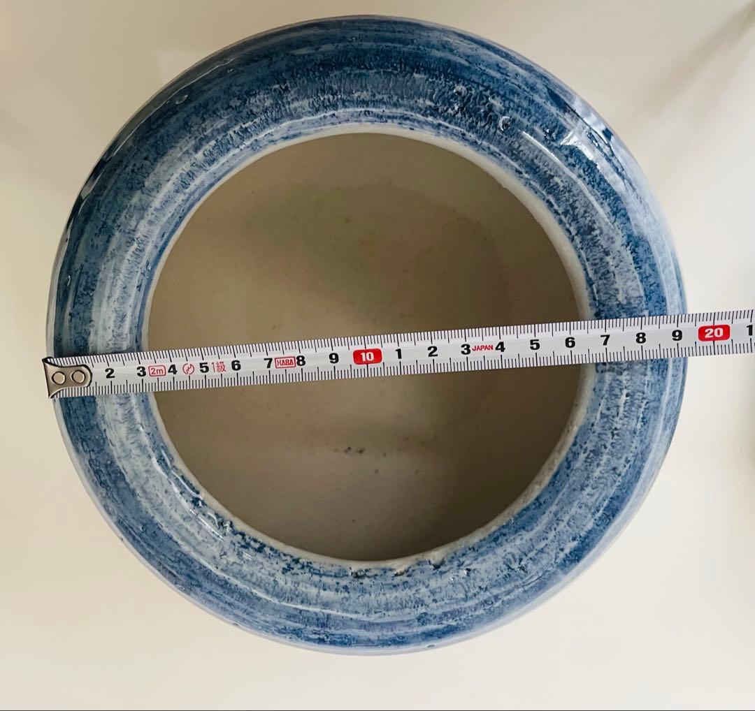 新品★未使用　火鉢+火箸+五徳+灰の4点セット　染付　紅葉　昭和レトロ