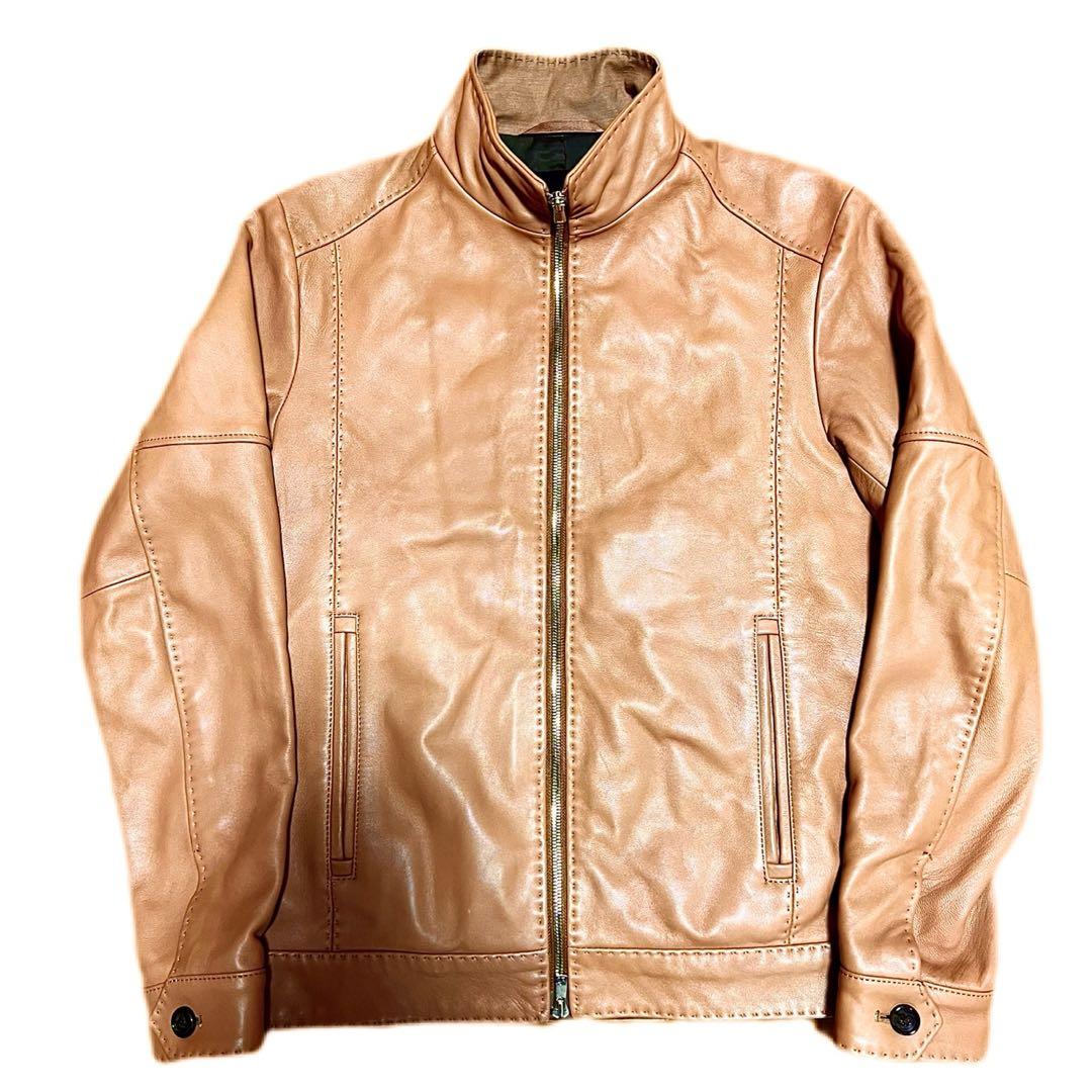 定価5.1万 メンズビギ 最高級ラムレザークロームタンニングジャケット 1/SM