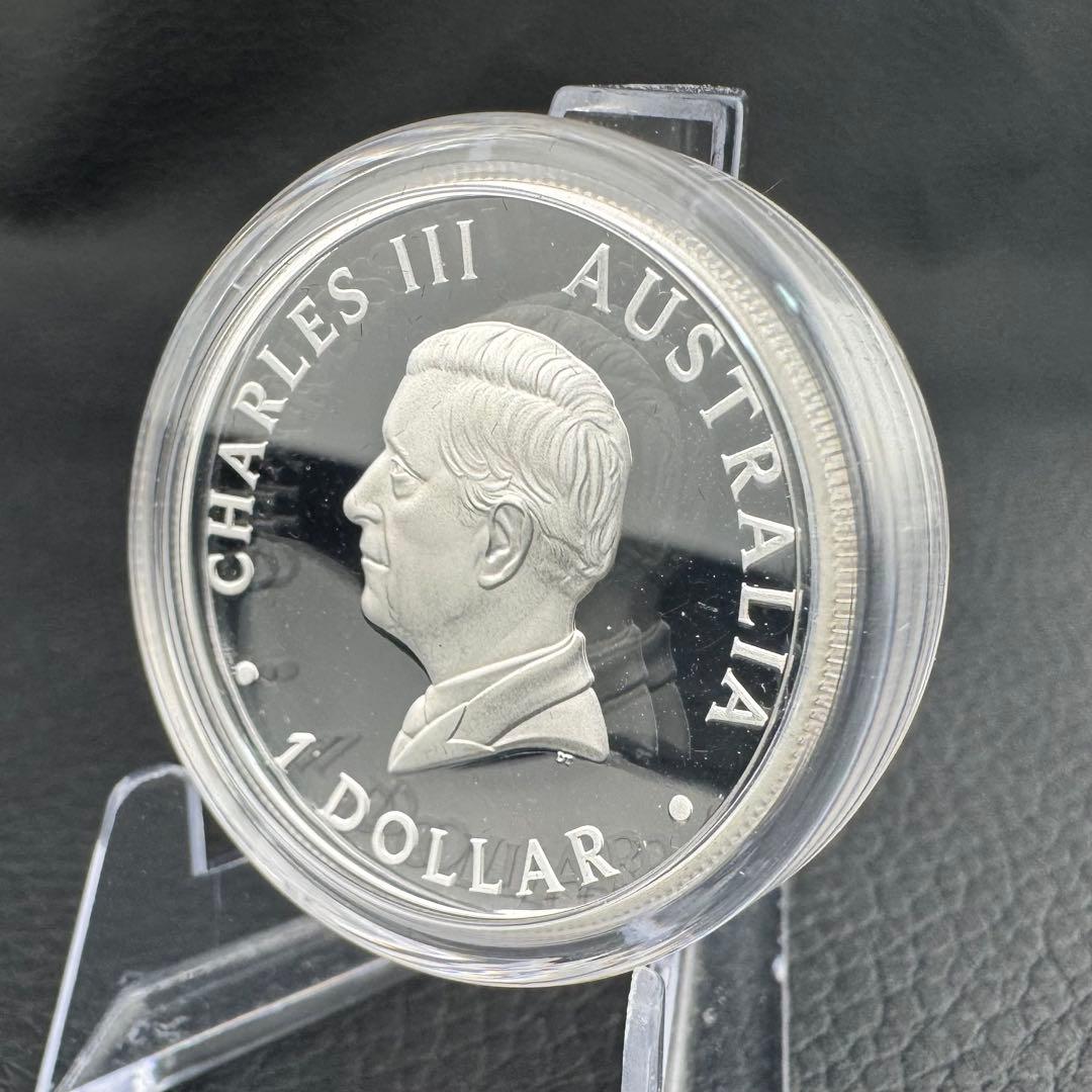 銀貨 ダブルカンガルー ハイリーフ 凹型 極厚銀貨 カラー プルーフ 純銀