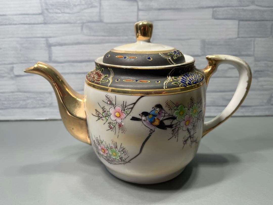 大正〜昭和初期　輸出向　九谷焼　ティーポット　シュガーポット　ミルクピッチャー