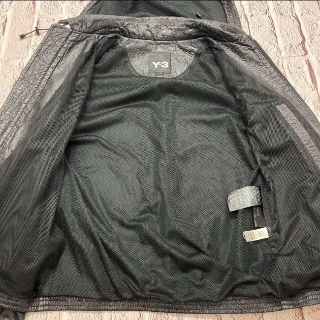 美品 ワイスリー ヨウジヤマモト 定価12万 レザージャケットフード パーカー