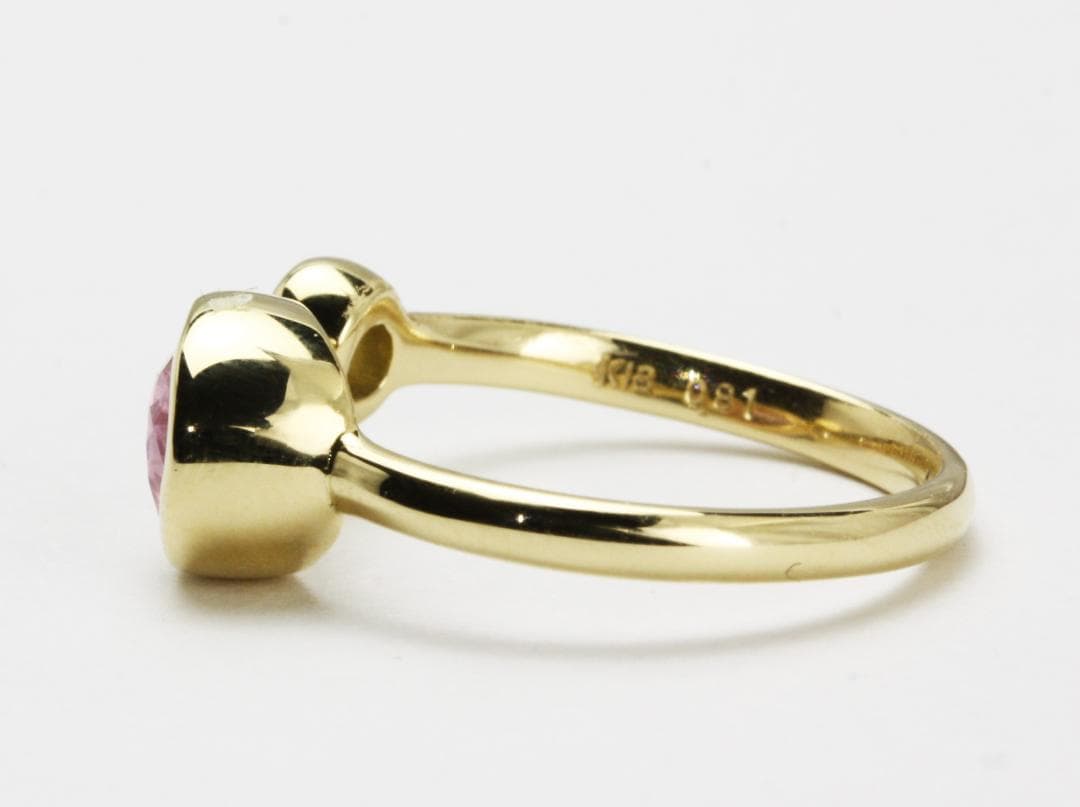 K18製ピンクサファイア・ダイヤモンドリング