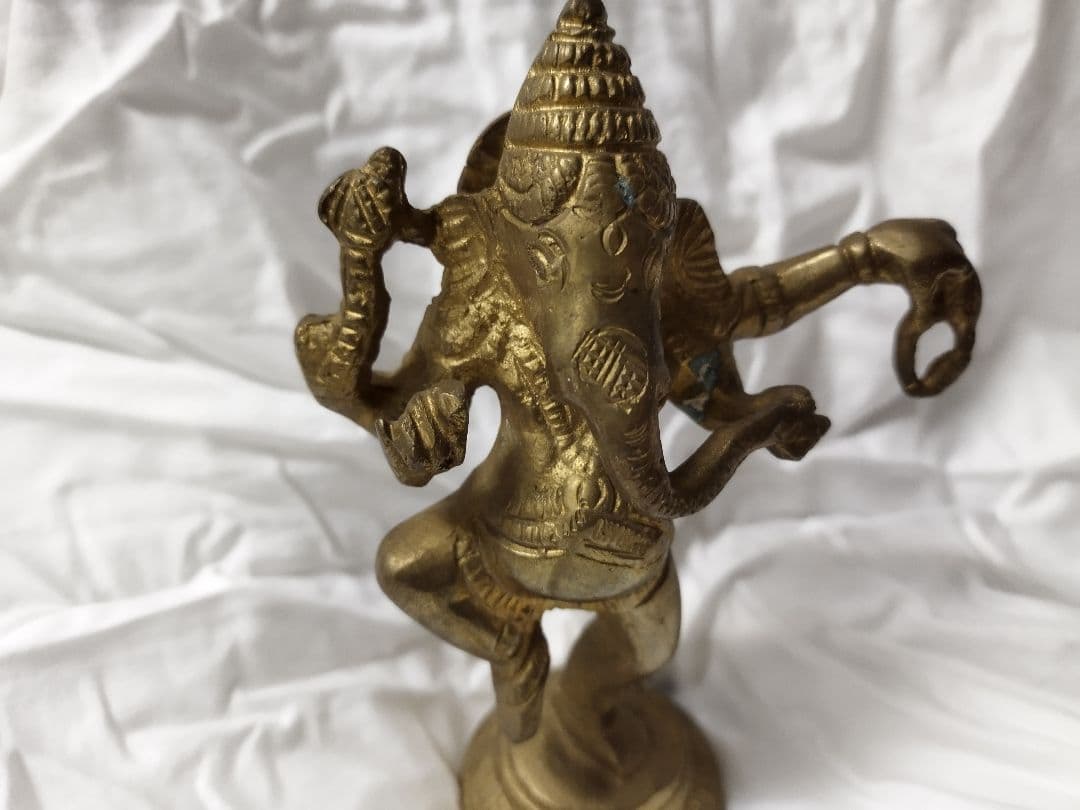 ガネーシャ像　ブロンズ製　金属製 　古銅 骨董インド