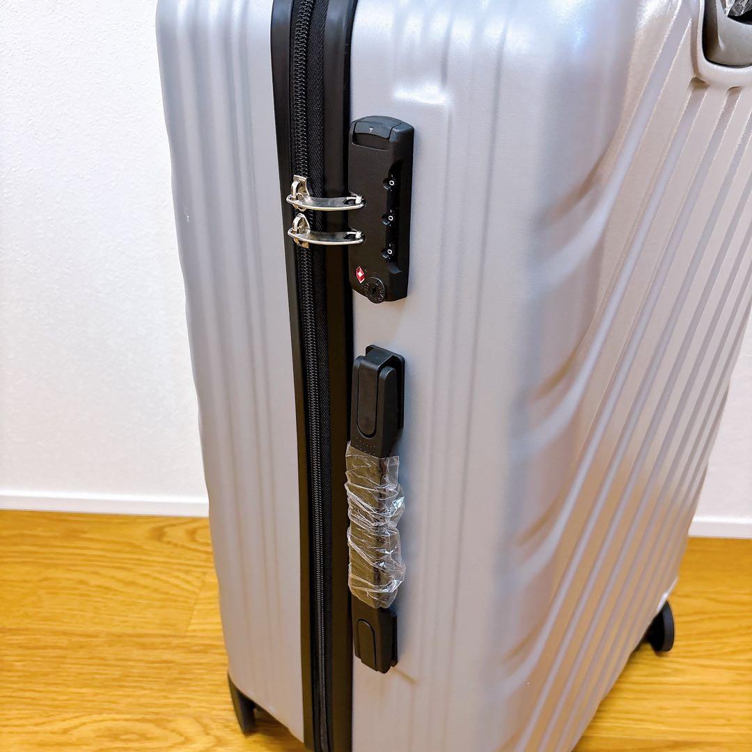 スーツケース キャリーケース L TSAロック 拡張型 軽量　シルバー　おしゃれ