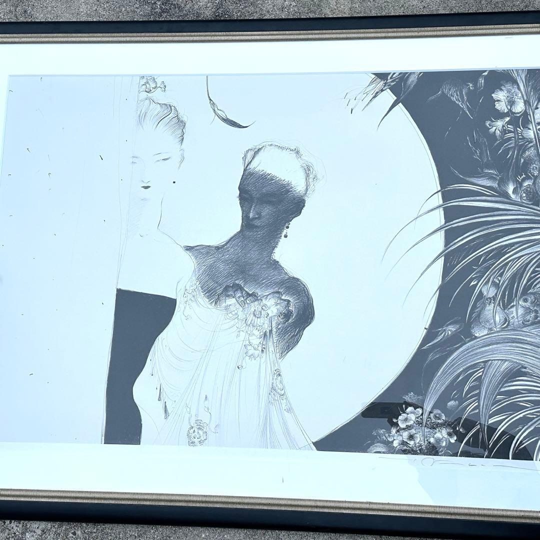 2190様感謝‼️幻想の絵師‼️天野喜孝「月夜」鉛筆直筆署名リトグラフ➕特大パンフ