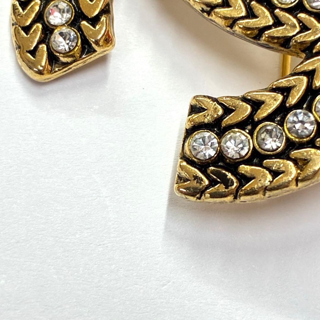 ∞CHANEL　シャネル　ココマーク　ラインストーン　ブローチ