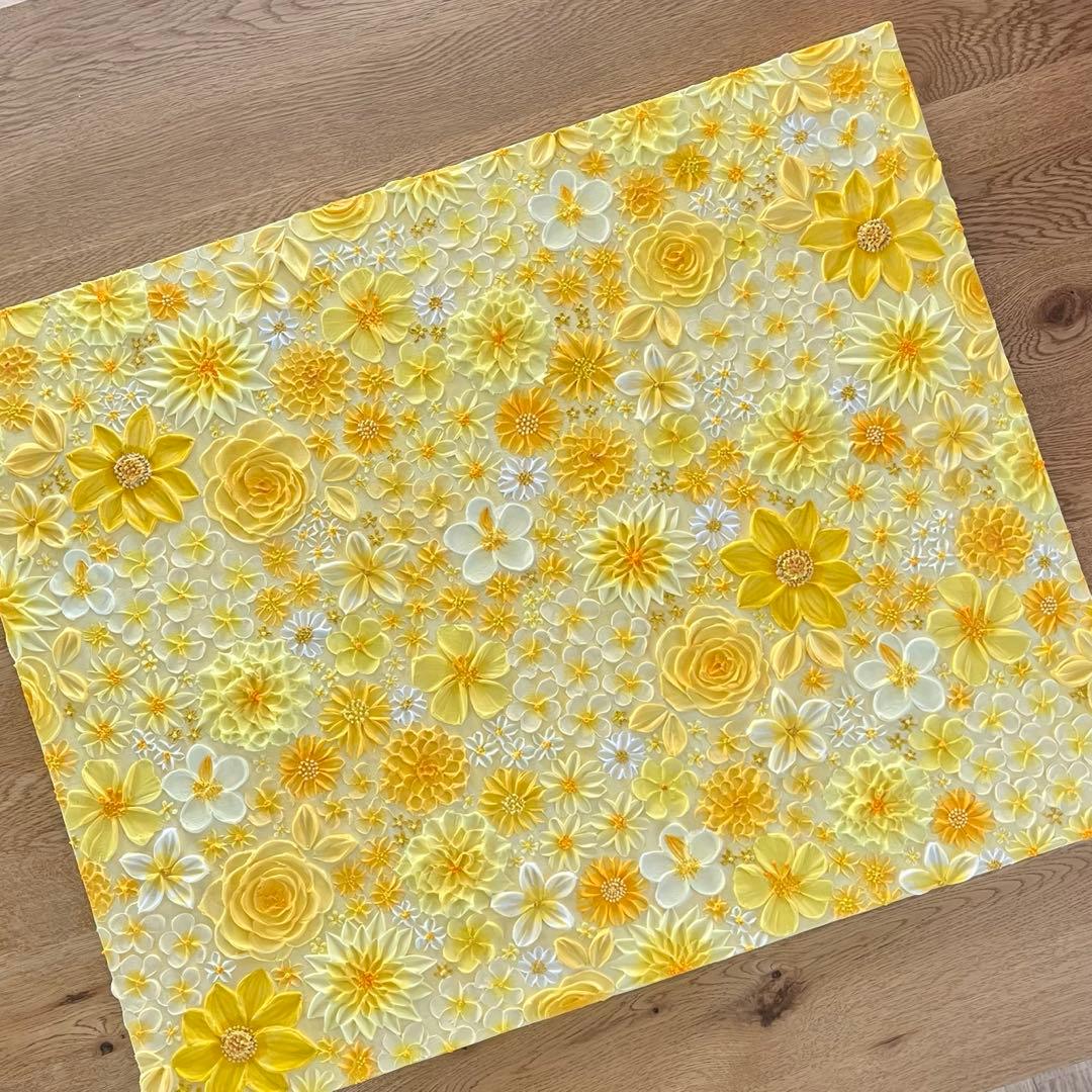 黄色 イエロー インテリア 花の絵 花柄 アート 絵画 原画 母の日