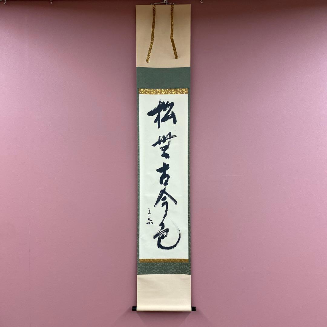 美品 掛け軸 堀内宗完(兼中斎)作「松無古今色」共箱 禅語 茶掛け