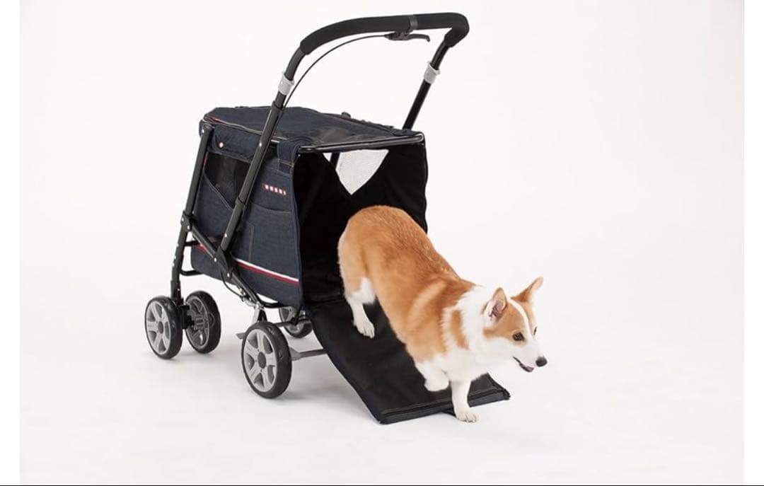 デニム風ペットバギー/犬用キャリー