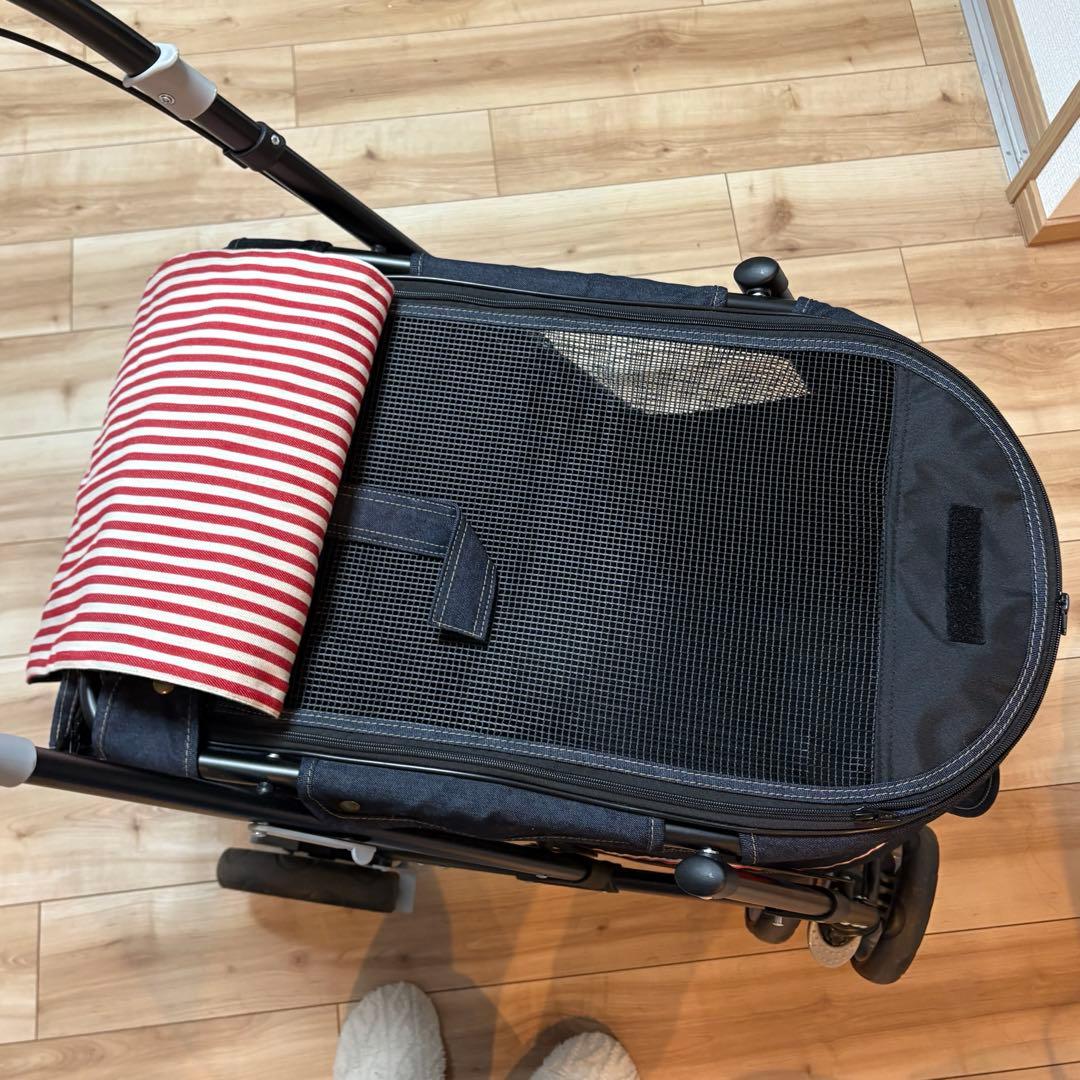 デニム風ペットバギー/犬用キャリー