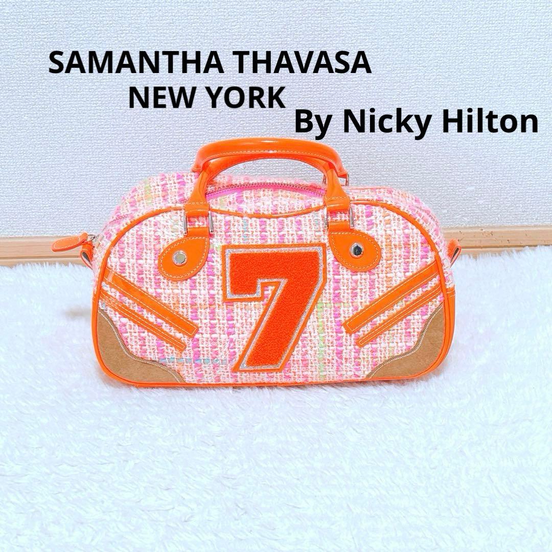 y2k サマンサタバサ×ニッキーヒルトン ミニボストンバッグ ツイード