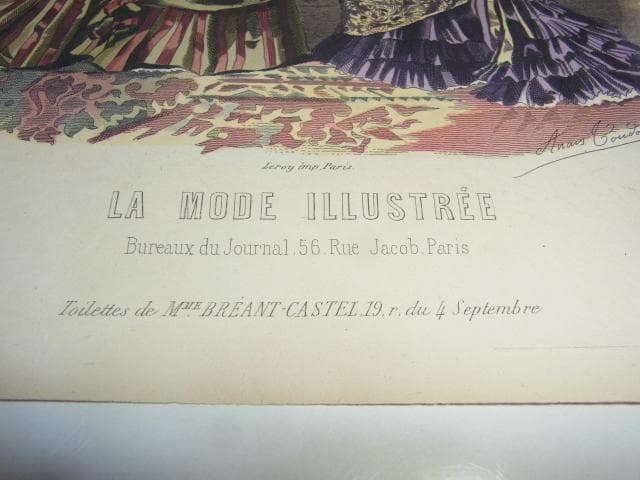 1879年 銅版画◆フランス ファッション誌『ラ・モード・イリュストレ』No.8