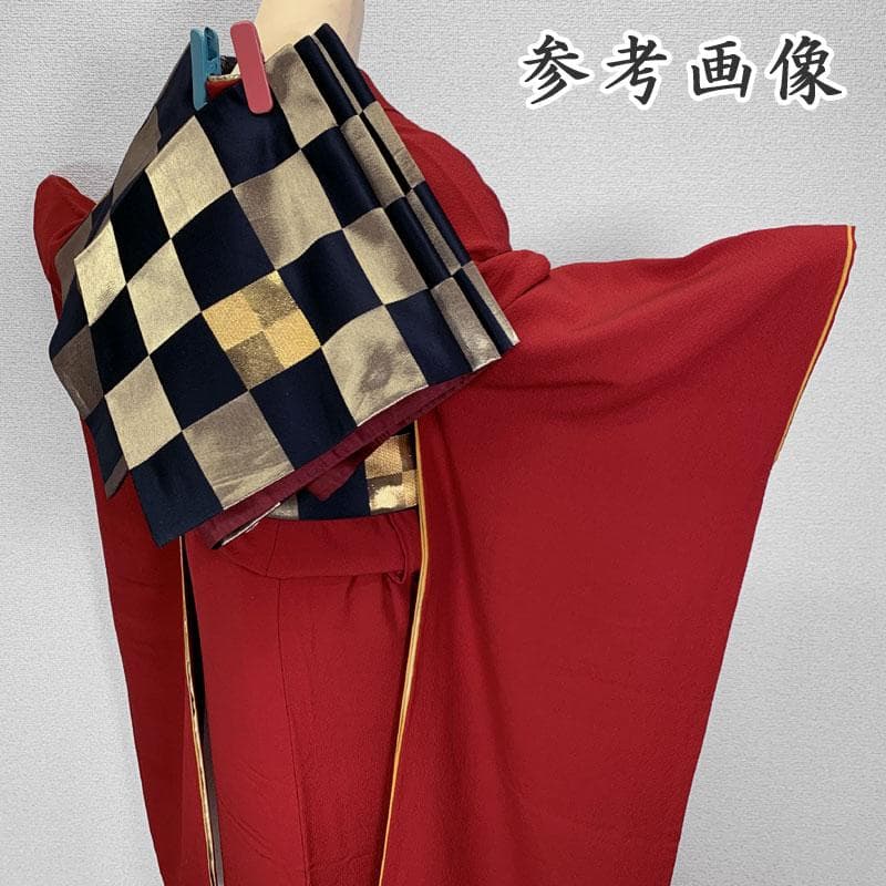 601z10〇高身長な方にも きものやまと 色無地振袖 赤〇美品 成人式 結婚式