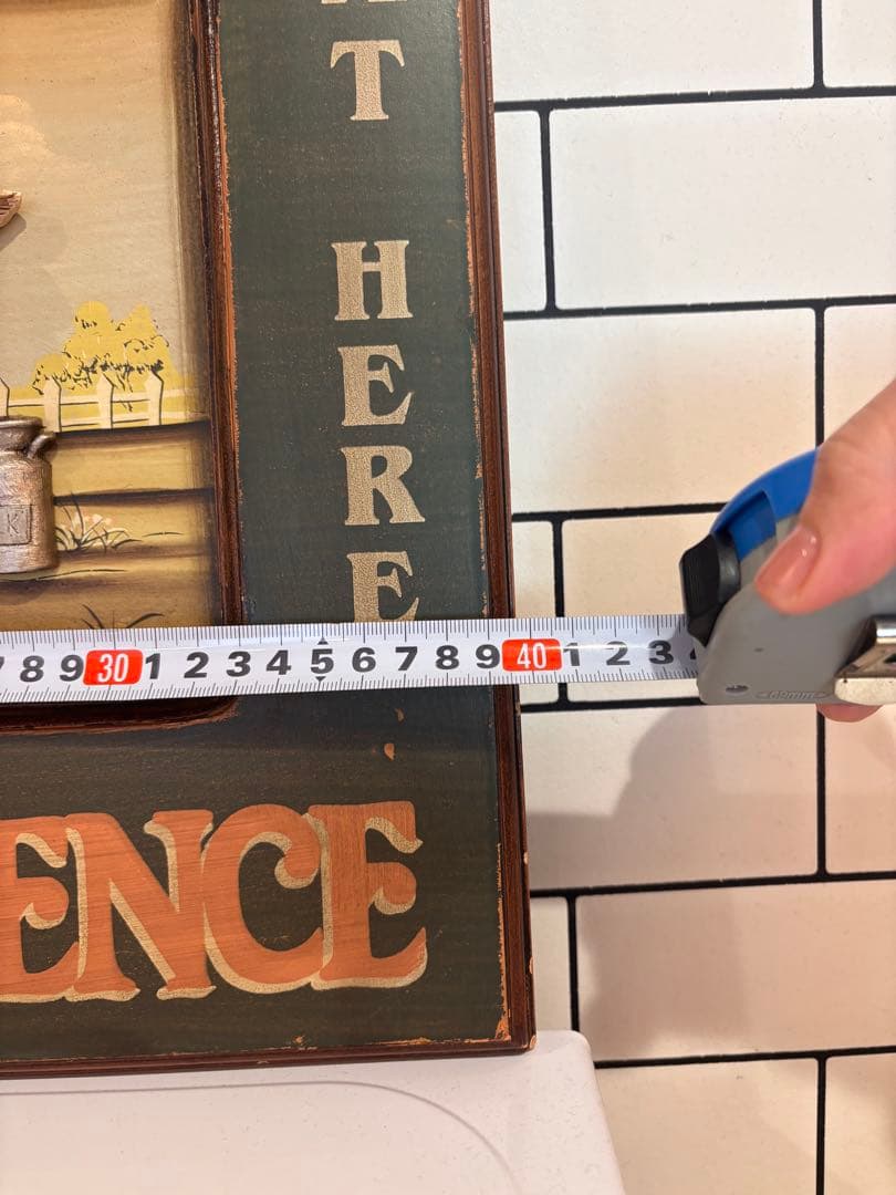 アンティーク風 牛の彫刻 アートプレート