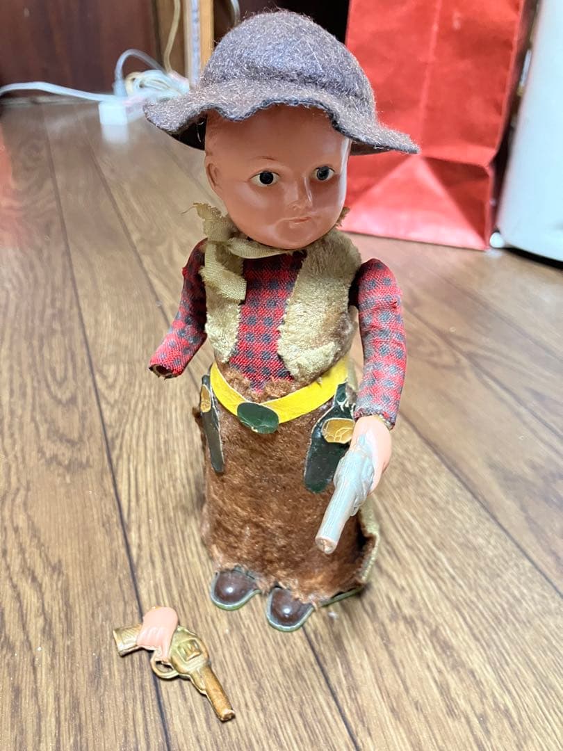 破損あり　ビンテージ　マスダヤ　カウボーイ　ブリキ　可動品　1950年代