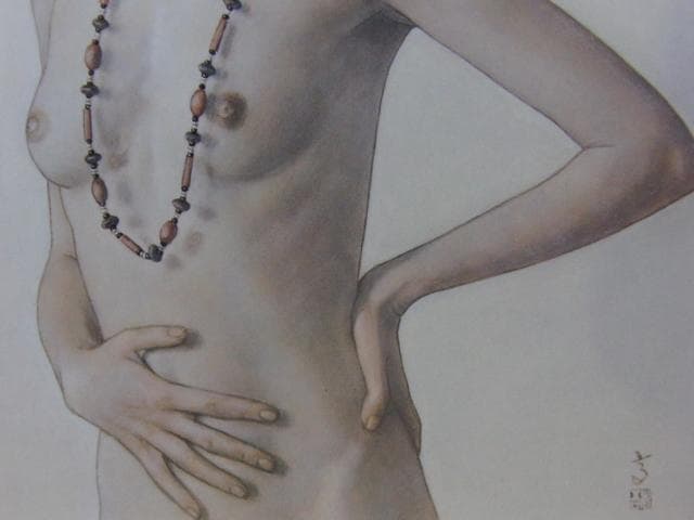 高塚省吾、【木の実のネックレス】、希少な額装用画集より、新品額装付、状態良好