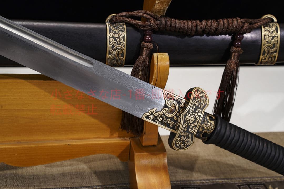 黒金古刀清腰刀百錬模様鋼  古兵器 武具 刀装具 日本刀 模造刀 居合刀