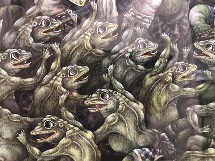 絵画　バリ絵画　カエル