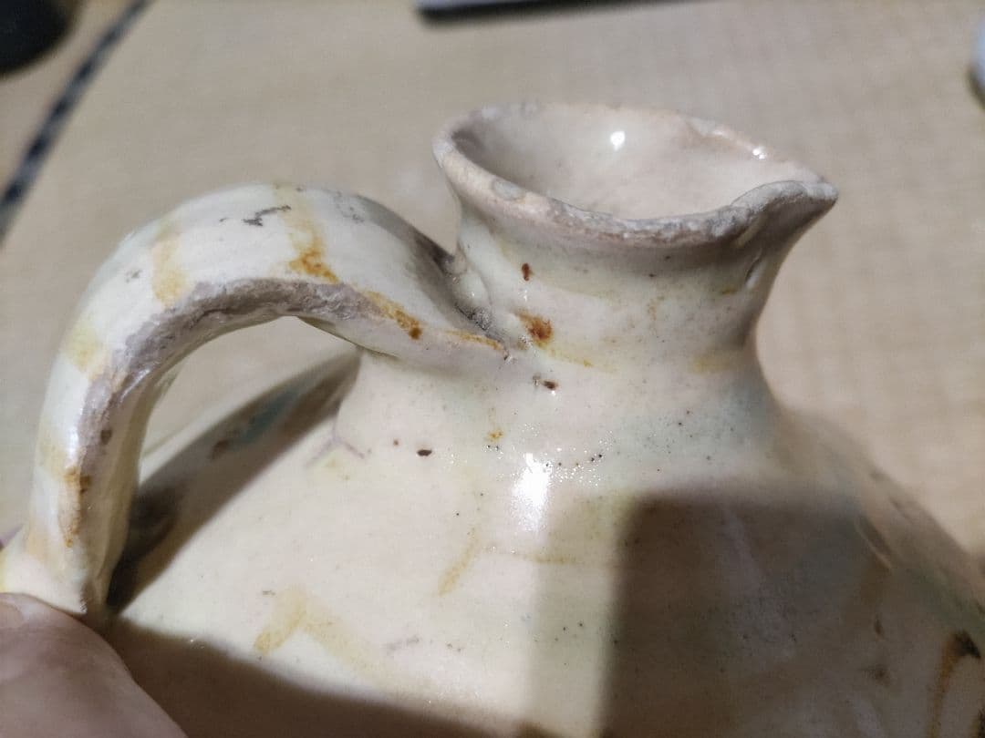 骨董　欧州古陶磁　手付　水注　スペイン　18～19世紀？