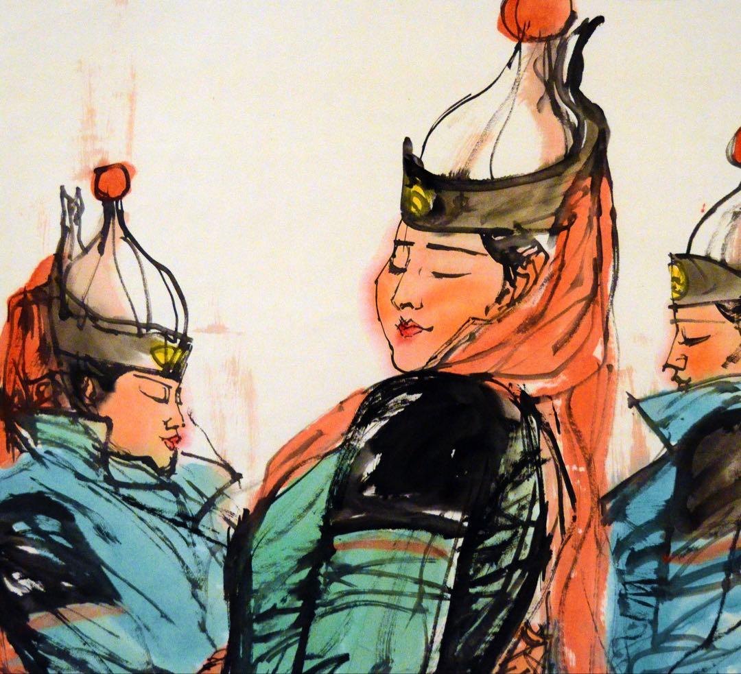 青い故郷 人物水墨画 中国の少数民族文化