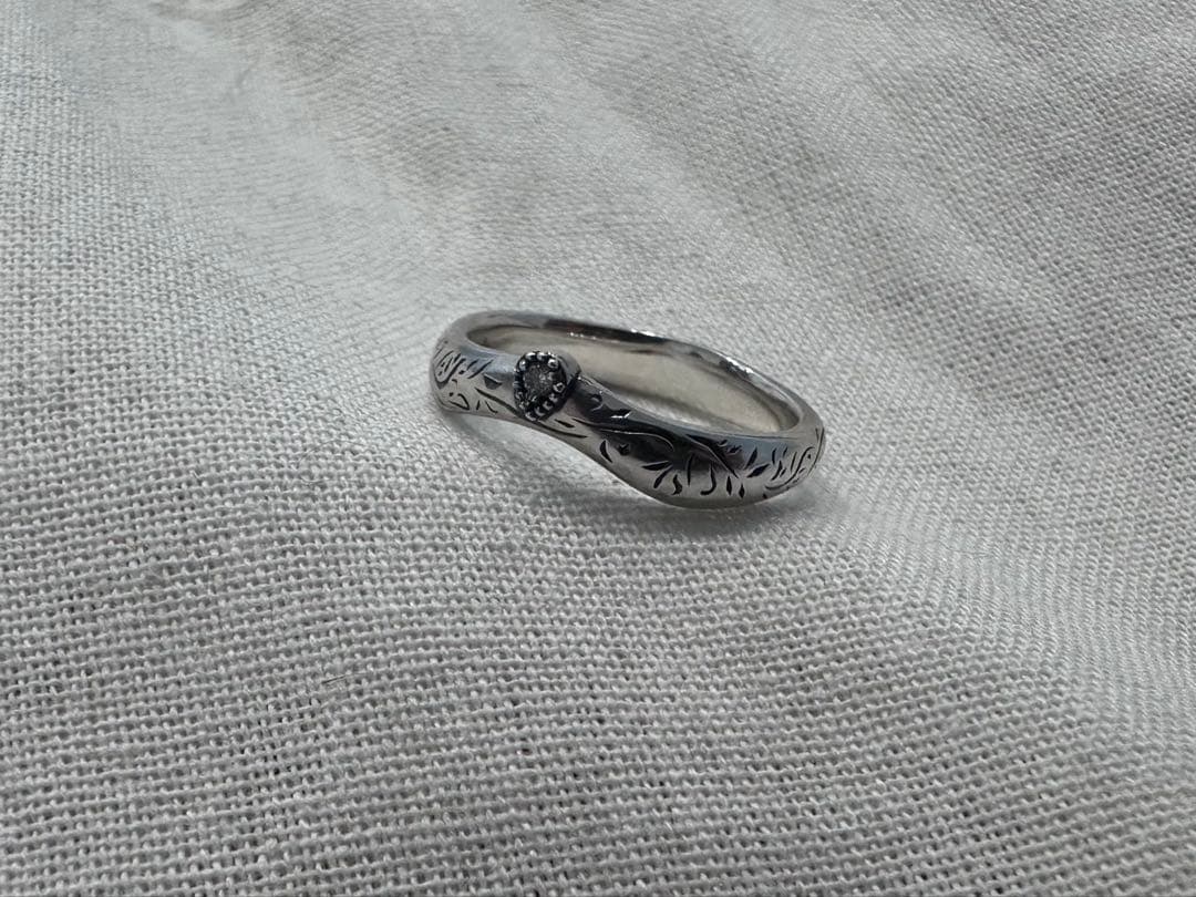 agete アガット　シルバー　ダイヤ　リング　11号　ヴィンテージ感