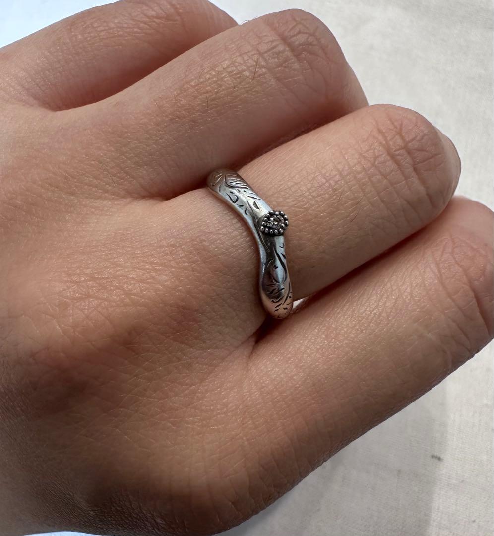 agete アガット　シルバー　ダイヤ　リング　11号　ヴィンテージ感