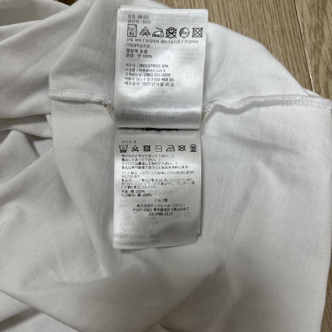 モンクレール 花柄 ワッペン Tシャツ size S ホワイト メンズ