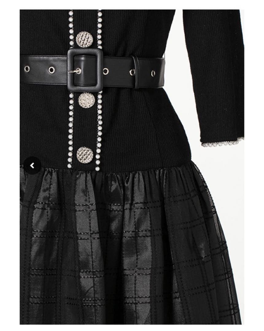 ソブレ★パールブレードミディアムワンピース★ベルト付き