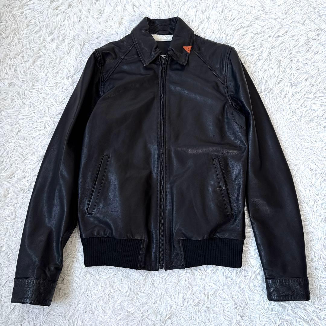 【入手困難✨】デンハム 裏地スカル レザージャケット ヤギ革 シングル S 美品