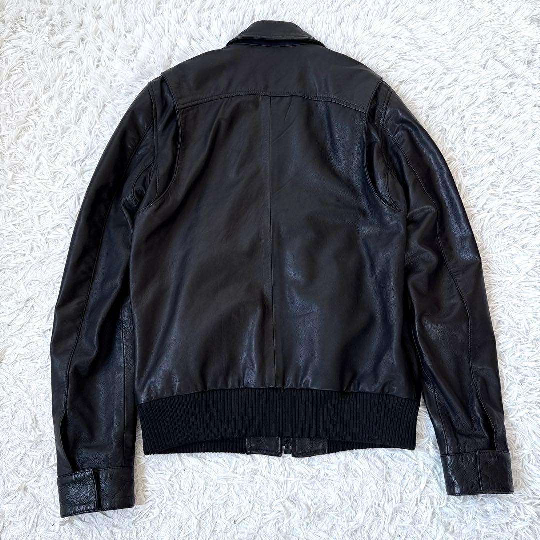 【入手困難✨】デンハム 裏地スカル レザージャケット ヤギ革 シングル S 美品