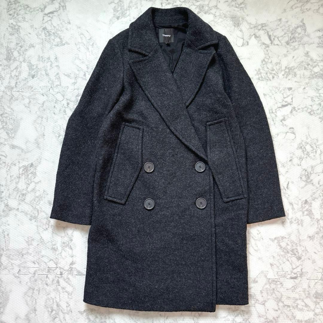 【美品】Theory ロングコート ケープコート 2way ダブル ポンチョ