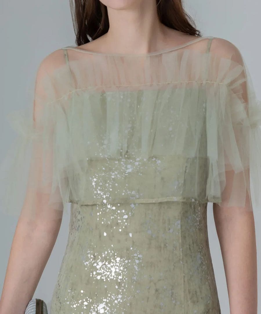 【極美品】Leja チュールフリルボレロペイントマーメイドワンピースドレス