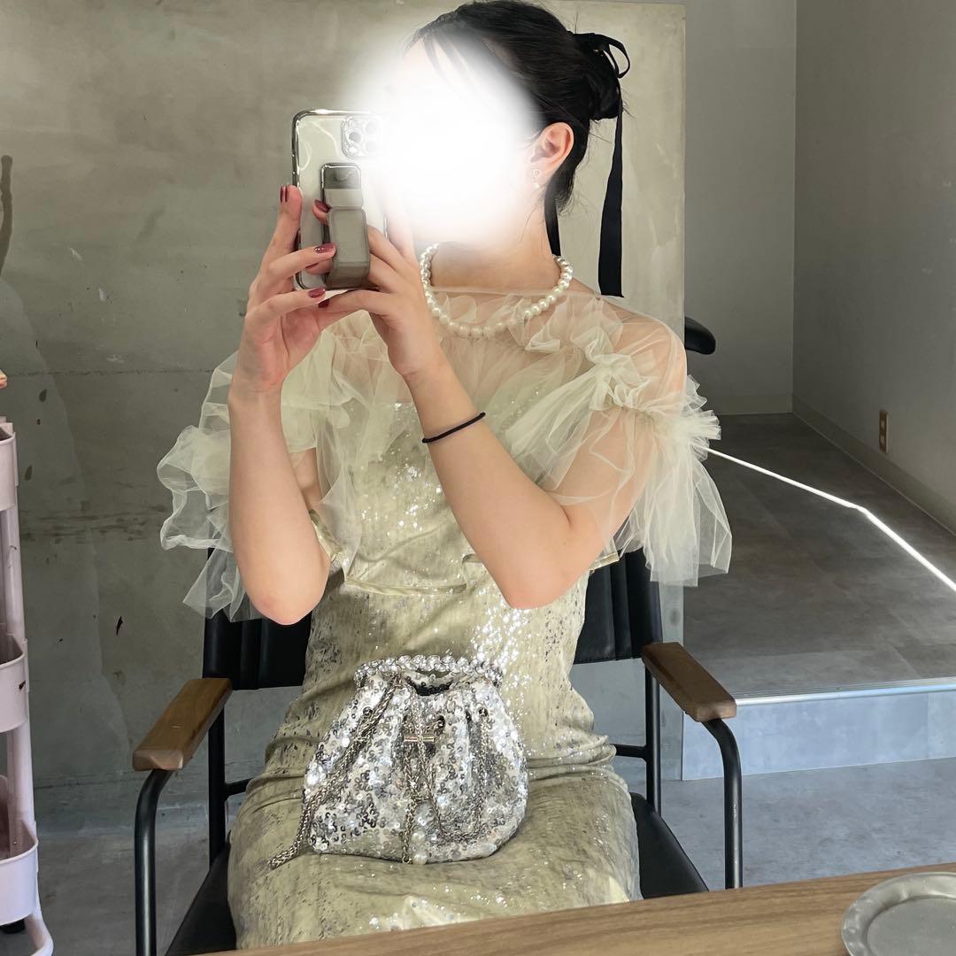 【極美品】Leja チュールフリルボレロペイントマーメイドワンピースドレス