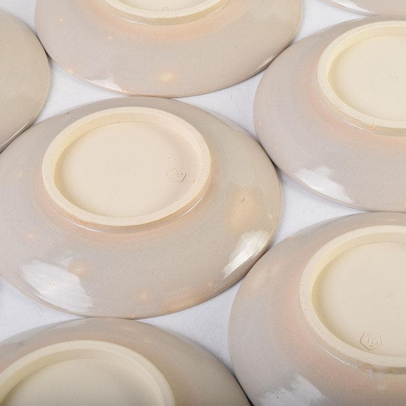 和食器　犬山焼　尾関作十郎造　染付　八十翁　銘々皿　十客　時代箱付　C　9068