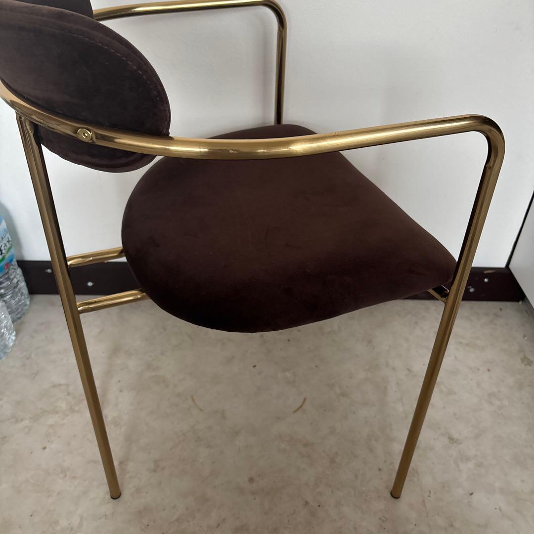 韓国家具　ブラウン　ゴールド　ネイルチェア　ネイル椅子　美品　最安値