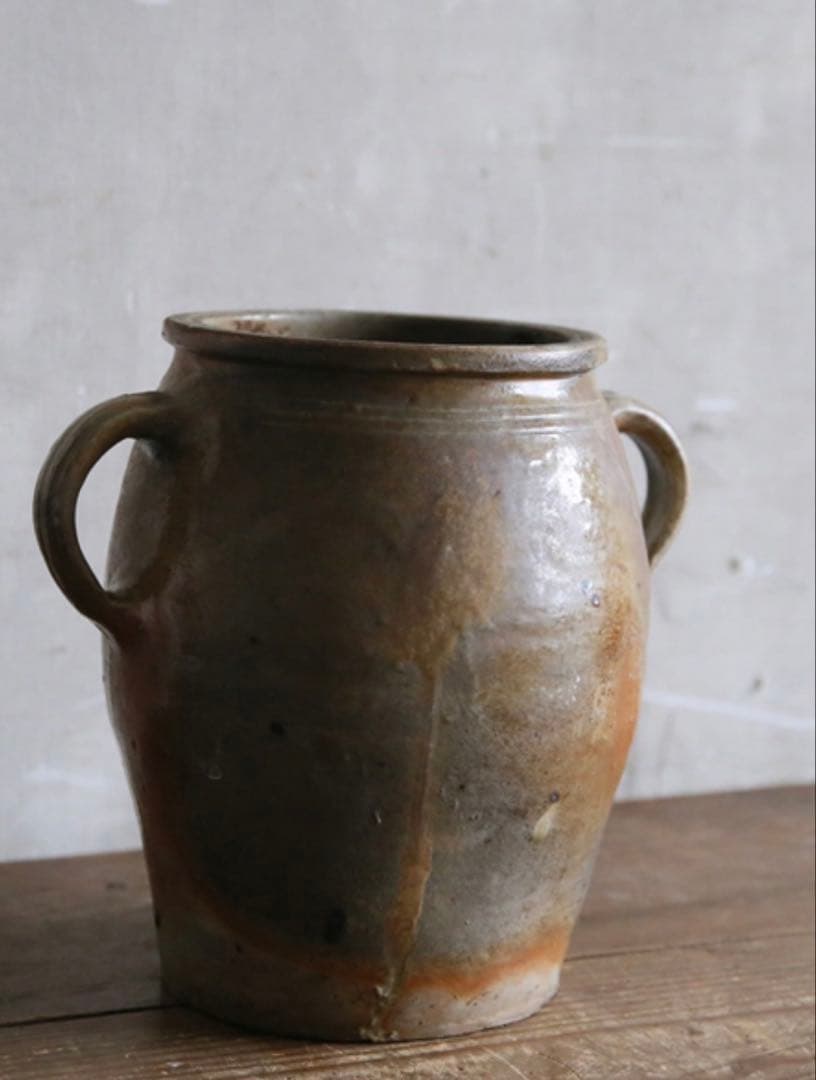 フランス アンティーク ポット 壺 陶器 花器 花瓶 土器 オブジェ フレンチ