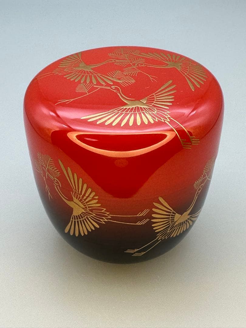 茶道具　棗　西村松雲　松喰鶴