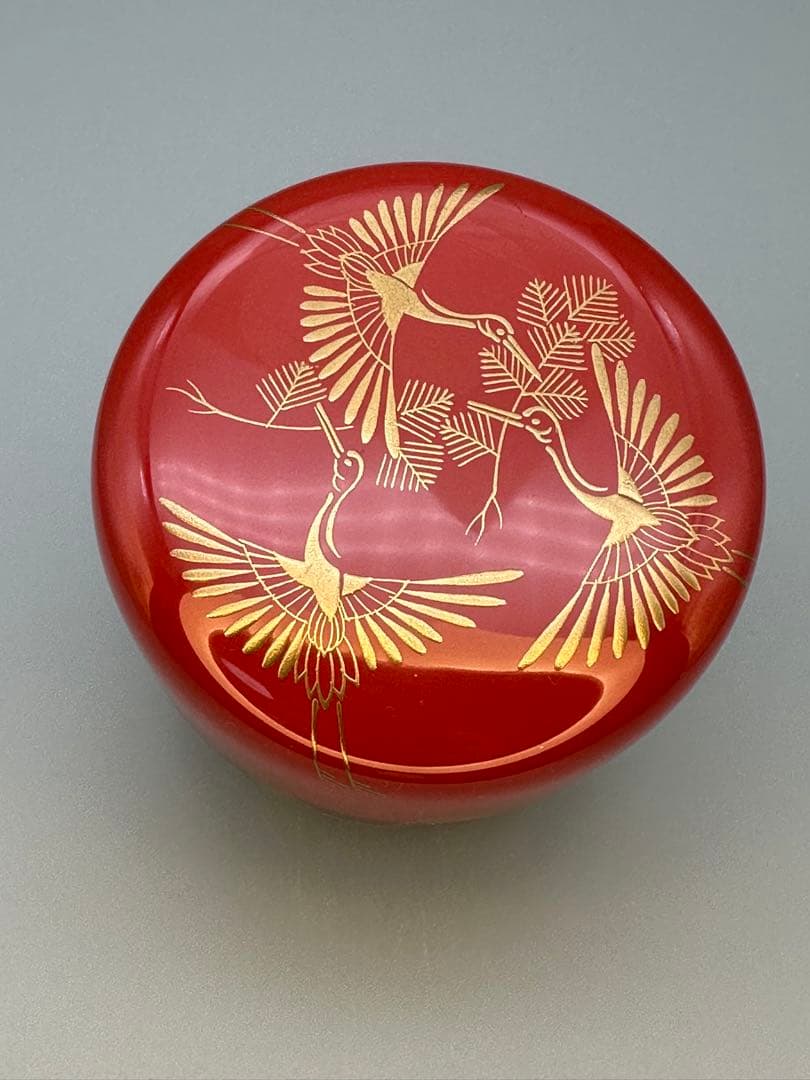 茶道具　棗　西村松雲　松喰鶴